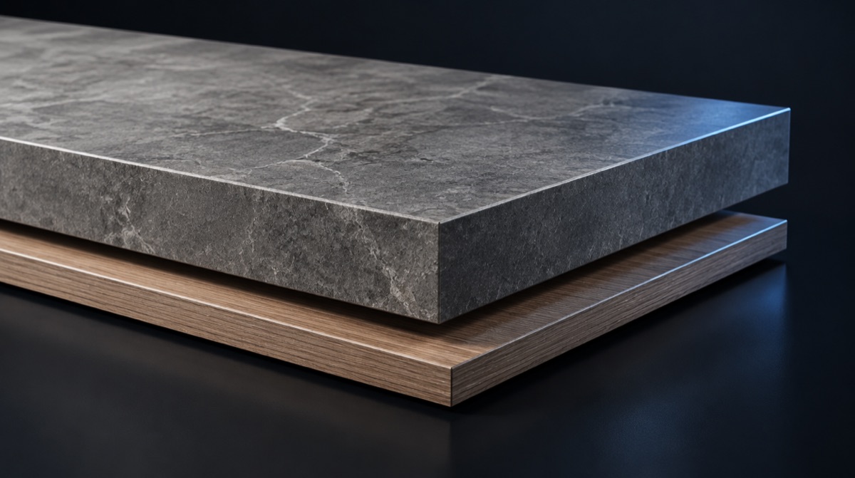 Top Pietra con bordo legno