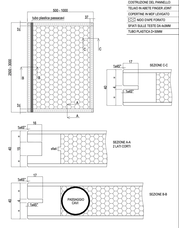 Disegno tecnico Dis.02 — Pannelli elettrici · Pan.door.a