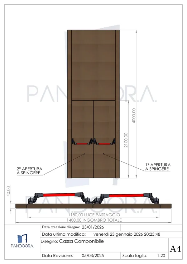 Disegno tecnico Dis.04 Antipanico — Porta antipanico · Pan.door.a