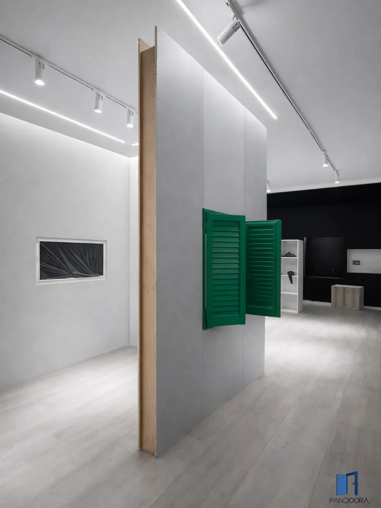Honeycomb wall module installed on an exhibition stand, the system Pan.door.a ships to Dubai World Trade Centre