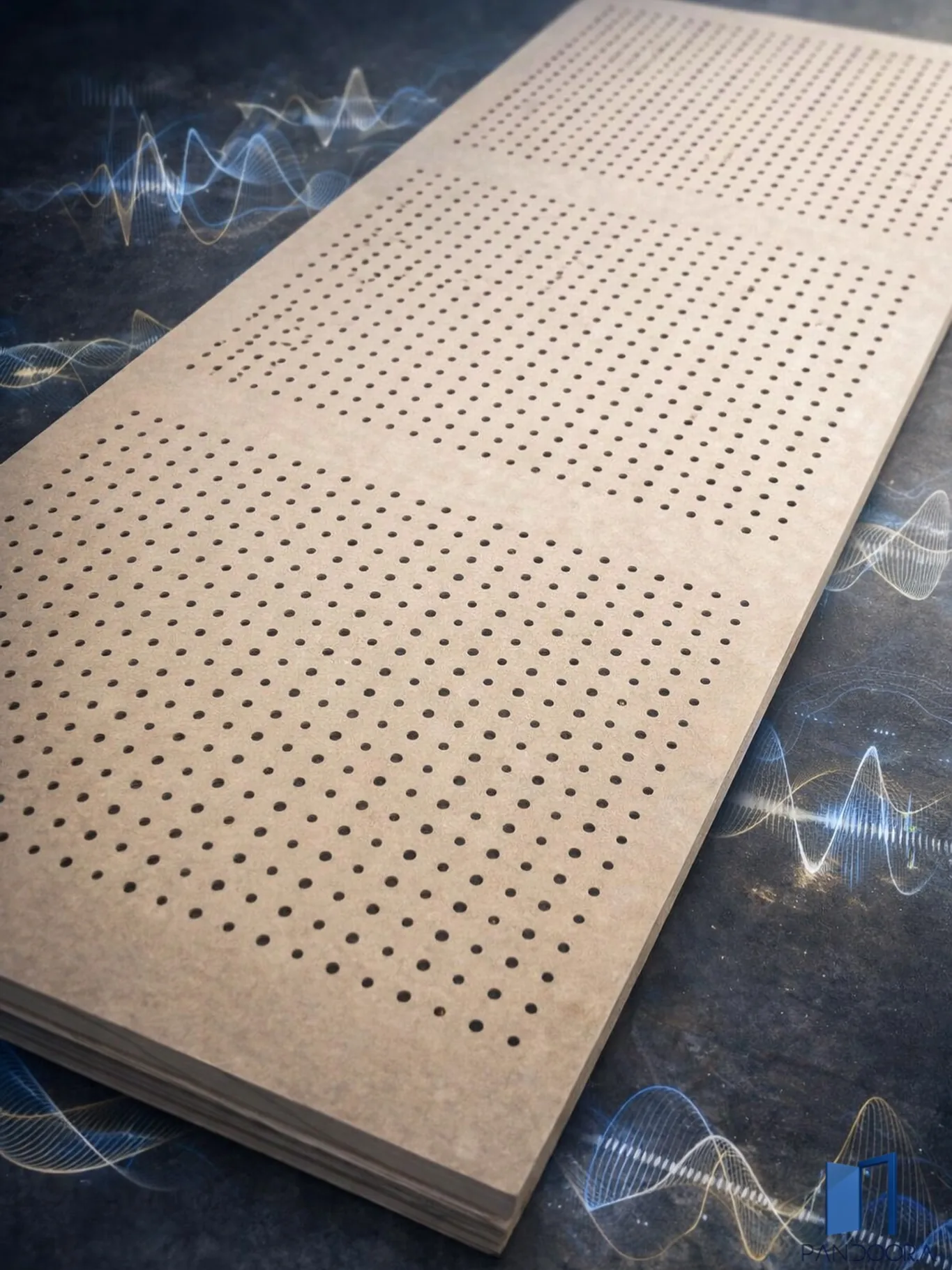 Pannello fonoassorbente microforato per stand fieristici, uffici e sale riunioni