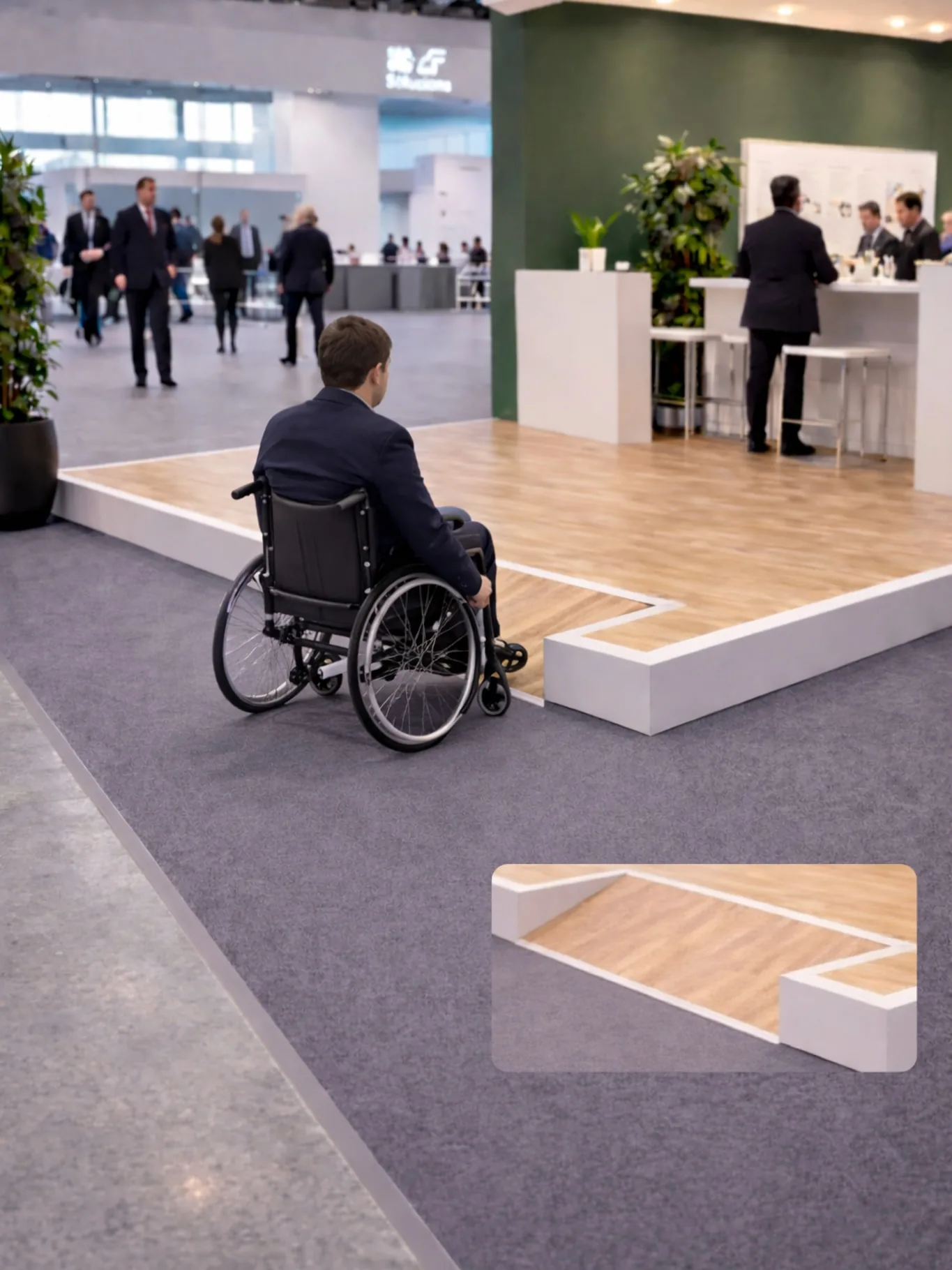 Pedana per stand con rampa accessibile